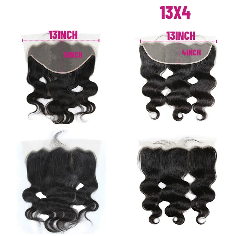 13x6 HD Lace Frontal Body Wave13x4 Transparent Lace Frontal Brazilian Virgin Hair With Baby Hair Bleached Knots Preplucked