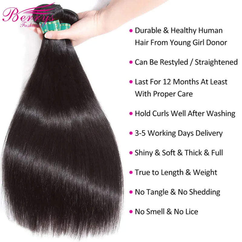 30-40inch Nature Color Straight Hair Bundles Brazilian Hair Bundles 100% Human Hair Bundles Natural Color Virgin Hair