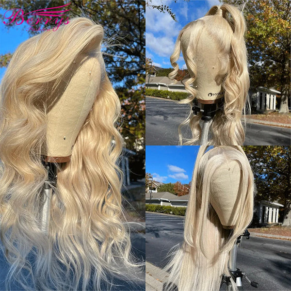 32Inch Blonde Body Wave 13x6 HD Lace Front Human Hair Wig Brazilian 613 Body Wave Wig Human Hair For Women 4x4 Lace Closure Wig