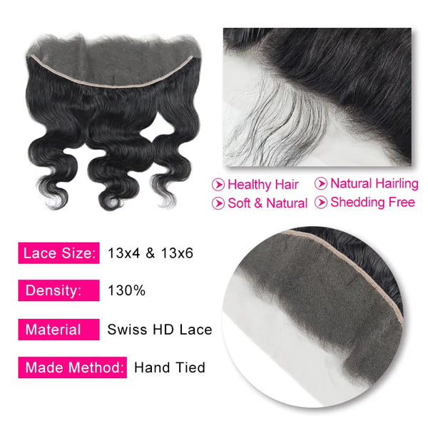 Berrys Fashion Hair 13x6 HD Lace Frontal Hair Body Wave Remy Hair Invisible 13x4 & 13x6 Lace Pre Pluck Hairline With Baby Hair
