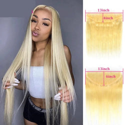 Brazilian Hair 13x6 Free Part 613 Blonde Lace Frontal Closure Straight 13x4 Ear to Ear Lace Front With Baby Hair Free Shipping