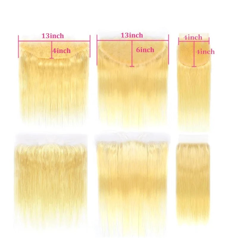 Brazilian Hair 13x6 Free Part 613 Blonde Lace Frontal Closure Straight 13x4 Ear to Ear Lace Front With Baby Hair Free Shipping
