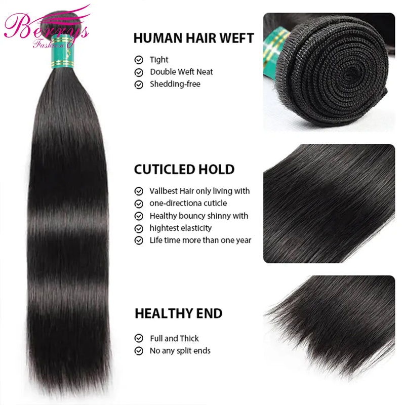 Fast Shipping 3-4 Days Brazilian Virgin Hair Straight Hair Extensions 3 Bundles Deal 8-34Inch Double Machines Weft Natural Color