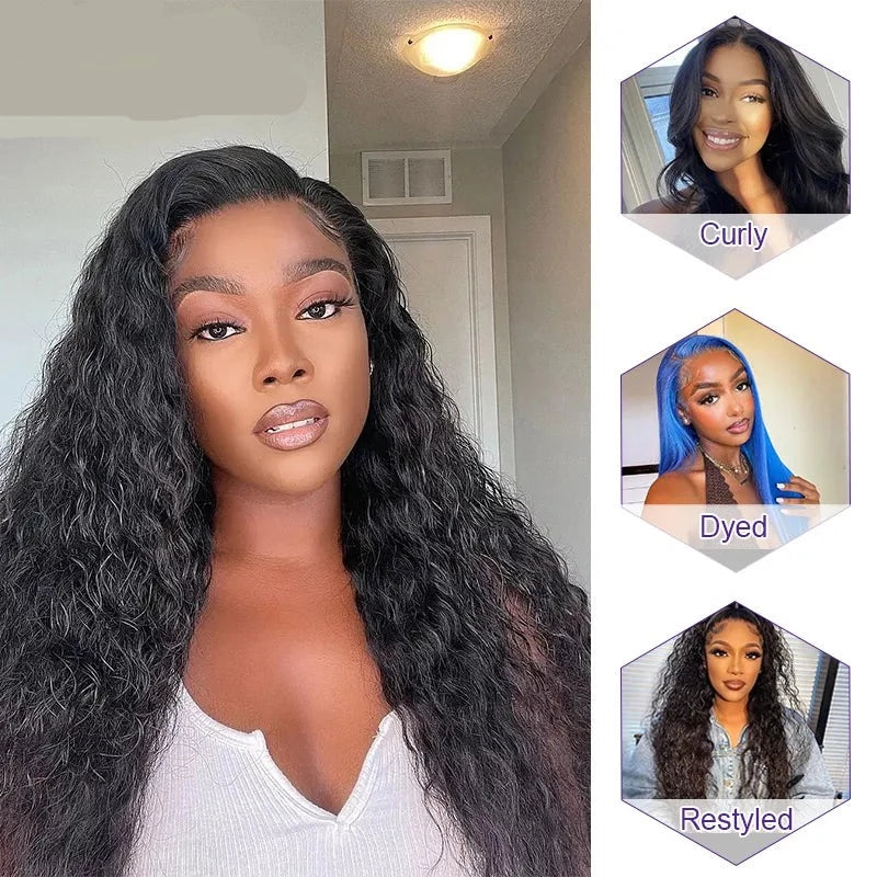 HD Lace Frontal Deep Wave 13x4 Lace Front Virgin Hair Extensions With Baby Hair Bleached Knots 10-20inch Berrys Fashion