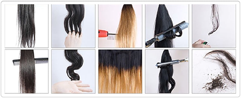 Hair Kinky Straight Human Hair 3 PCS Bundles with Lace ClosureUnprocessed Human Hair