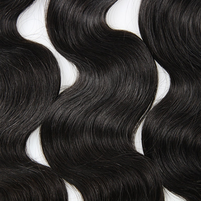 Virgin Hair Body Wave 3 Bundles with 360 Lace Frontal 22x4 Free Part 100% Unprocessed Human Hair Weave