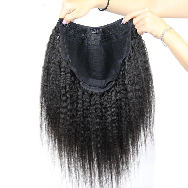 30Inch 200% Density U Part Wig Brazilian Kinky Straight Virgin Hair Wig