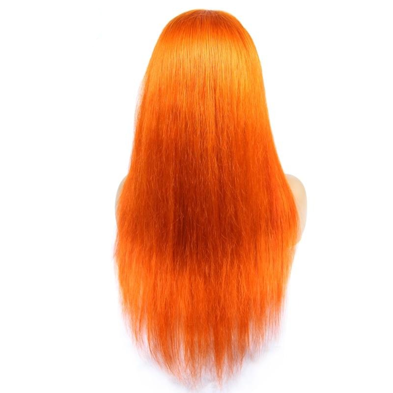 Orange Color Lace Front Human Hair Wigs