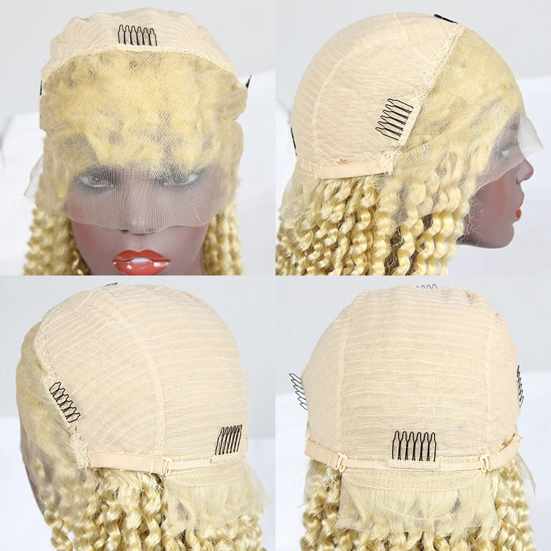 Honey Blonde Deep Wave Wig Human Hair 13x4 Lace Front Wigs Pre-Plucked Hair Lace Frontal Wig