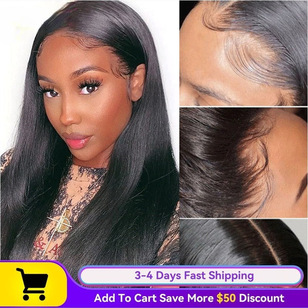 13x6 HD Lace 250% Density Straight  Lace Front Human Hair Wigs Pre Plucked 4x4 And 5x5 Lace Closure Wig 13x4 Lace Frontal Wig