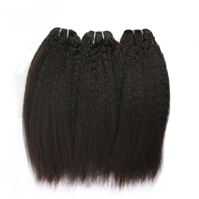 n Brazilian Kinky Straight Hair 3 PCS/Lot Human Hair Weave Bundles